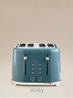 Ensemble de Cuisine Bouilloire Grille-Pain Micro-ondes Friteuse à Air Teal Bleu Rétro Élégant Vintage Royaume-Uni