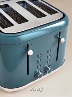 Ensemble de Cuisine Bouilloire Grille-Pain Micro-ondes Friteuse à Air Teal Bleu Rétro Élégant Vintage Royaume-Uni