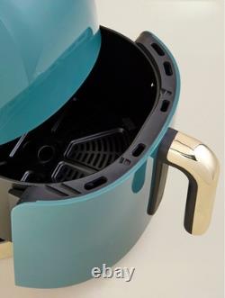 Ensemble de Cuisine Bouilloire Grille-Pain Micro-ondes Friteuse à Air Teal Bleu Rétro Élégant Vintage Royaume-Uni