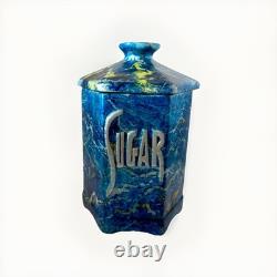 Ensemble de bocaux de cuisine en céramique vintage au design moderne du milieu du siècle, style vacances