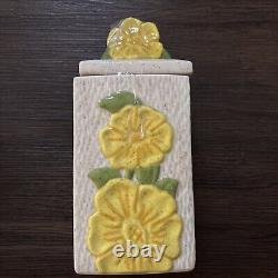 Ensemble de bocaux en céramique floraux vintage MCM signé Granny Cottagecore rétro