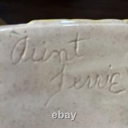 Ensemble de bocaux en céramique floraux vintage MCM signé Granny Cottagecore rétro