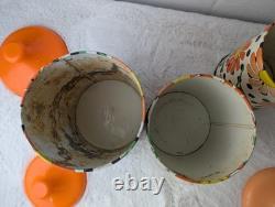 Ensemble de bocaux en métal Daisy Polkadot Vintage 70s Retro Lincoln Beautyware