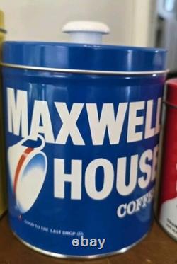 Ensemble de bocaux en métal J. L. Clark Pillsbury, Domino, Maxwell, Lipton avec couvercles