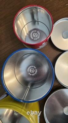 Ensemble de bocaux en métal J. L. Clark Pillsbury, Domino, Maxwell, Lipton avec couvercles
