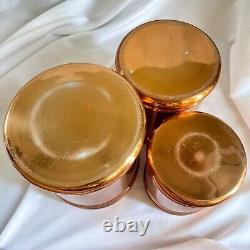 Ensemble de bocaux vintage ATAPCO en cuivre/teck fait main à Hong Kong années 1970 cuisine