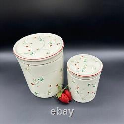 Ensemble de bocaux vintage des années 1980 Époque Corée en céramique décor de cuisine cottage fraise