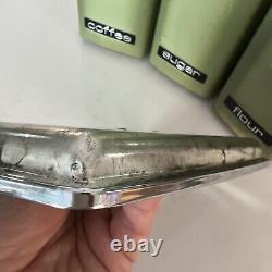 Ensemble de boîtes de conserve de cuisine en métal Lincoln Beautyware de l'époque du milieu du siècle, en vert avocat