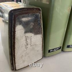 Ensemble de boîtes de conserve de cuisine en métal Lincoln Beautyware de l'époque du milieu du siècle, en vert avocat
