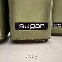 Ensemble de boîtes de conserve de cuisine en métal Lincoln Beautyware de l'époque du milieu du siècle, en vert avocat