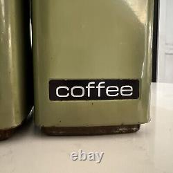 Ensemble de boîtes de conserve de cuisine en métal Lincoln Beautyware de l'époque du milieu du siècle, en vert avocat