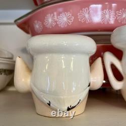 Ensemble de crème et de sucre pixie elfiques vintage difficile à trouver MCM Pyrex rétro atomique de cuisine
