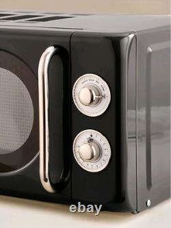 Ensemble de cuisine noir rétro élégant comprenant une bouilloire, un grille-pain, un micro-ondes et une friteuse à air - CADEAU