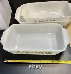 Ensemble de cuisson Vintage Fire King Meadow Green 5 pièces MCM Esthétique rétro de cuisine RARE