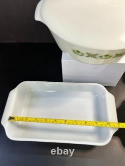 Ensemble de cuisson Vintage Fire King Meadow Green 5 pièces MCM Esthétique rétro de cuisine RARE