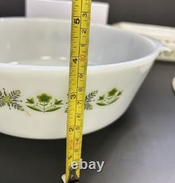 Ensemble de cuisson Vintage Fire King Meadow Green 5 pièces MCM Esthétique rétro de cuisine RARE