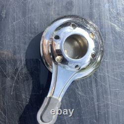 Ensemble de fondue vintage en émail rare, rouge floral, peint à la main avec brûleur et fourchettes