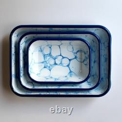 Ensemble de plats rectangulaires de service et de rôtissage en émail de 3 pièces Rozi Bubble Collection