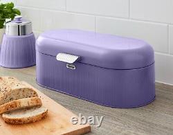 Ensemble de rangement de cuisine SWAN Retro Purple Bread Bin Canisters Mug Tree Towel Pole