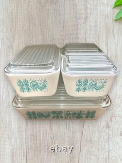 Ensemble de réfrigérateur Pyrex Vintage Butterprint 4 pièces, rangement de cuisine rétro