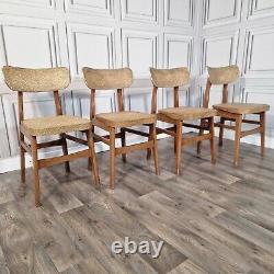 Ensemble vintage de 4 chaises de salle à manger rétro Laitest, style danois du milieu du siècle MCM.