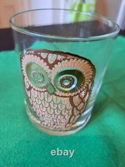 Ensemble vintage de 6 verres à tumblers Hibou Georges Briard