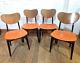 Ensemble Vintage Rétro De 4 Chaises De Salle à Manger De Cuisine