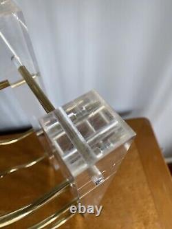 Étagère à vin en lucite et métal vintage rétro pour 15 bouteilles - milieu du siècle moderne David Lange