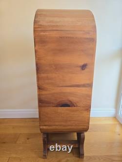 Étagère à vin en pin vintage, support en bois rustique pour bouteilles de vin et verres en forme de baril ovale