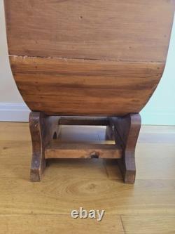 Étagère à vin en pin vintage, support en bois rustique pour bouteilles de vin et verres en forme de baril ovale