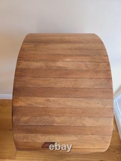 Étagère à vin en pin vintage, support en bois rustique pour bouteilles de vin et verres en forme de baril ovale