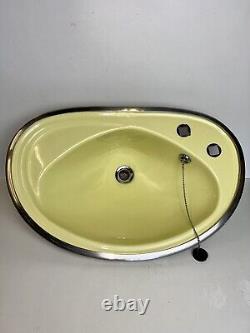 Évier rétro des années 50/60 en acier inoxydable pour bateau, encastré, rond