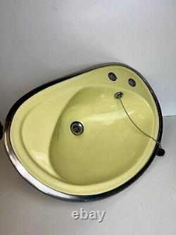 Évier rétro des années 50/60 en acier inoxydable pour bateau, encastré, rond