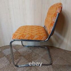 Fab Vintage Retro 1970s Chrome Cesca Style Cantilever Chaise À Manger Orange