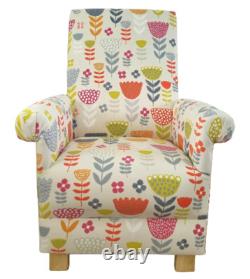 Fauteuil Rétro en Tissu Fryetts Annika pour Adultes avec Motif Floral - Accent pour Chambre d'Enfant ou Cuisine