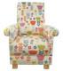 Fauteuil Rétro En Tissu Fryetts Annika Pour Adultes Avec Motif Floral - Accent Pour Chambre D'enfant Ou Cuisine
