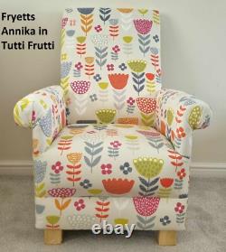 Fauteuil Rétro en Tissu Fryetts Annika pour Adultes avec Motif Floral - Accent pour Chambre d'Enfant ou Cuisine