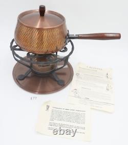 Fonds de cuisine rétro en cuivre Vintage Wagner Allemagne de l'Ouest avec recette de pot à fondue