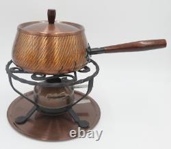 Fonds de cuisine rétro en cuivre Vintage Wagner Allemagne de l'Ouest avec recette de pot à fondue