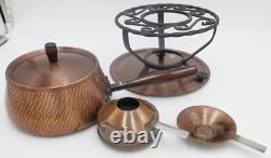 Fonds de cuisine rétro en cuivre Vintage Wagner Allemagne de l'Ouest avec recette de pot à fondue