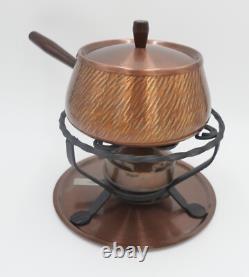 Fonds de cuisine rétro en cuivre Vintage Wagner Allemagne de l'Ouest avec recette de pot à fondue