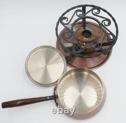 Fonds de cuisine rétro en cuivre Vintage Wagner Allemagne de l'Ouest avec recette de pot à fondue