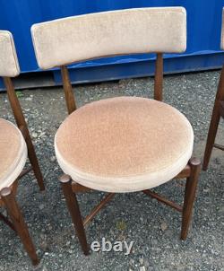 G Plan Fresco 4 chaises par VB Wilkins années 1970 vintage rétro milieu de siècle livraison