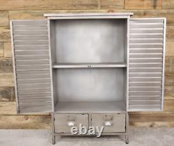 Grand Cabinet Industriel Vintage Retro Cupboard 2 Door Storage Rustic Metal Shelf