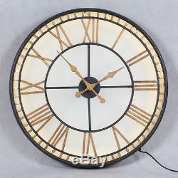 Grand Horloge Murale Westminster En Verre Noir Et Or Arrière 81 CM Diamètre