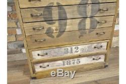 Grand Meuble Multi-tiroirs En Bois / Coffre, Aspect Vintage / Rangement Rustique / Bureau