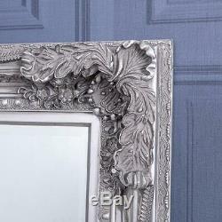 Grand Miroir Argent Ornement Très Mur Cadrage En Pied Vintage Chic 173cm X 87cm