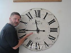 Grand Vintage Regardant L'horloge Murale Belle Epoque 99cm Dans Le Diamètre 6a1k