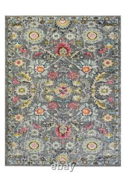 Grand tapis de salon vintage en tapis tribal à multiples couleurs douces pour chambre à coucher