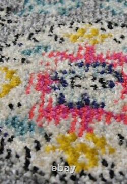 Grand tapis de salon vintage en tapis tribal à multiples couleurs douces pour chambre à coucher